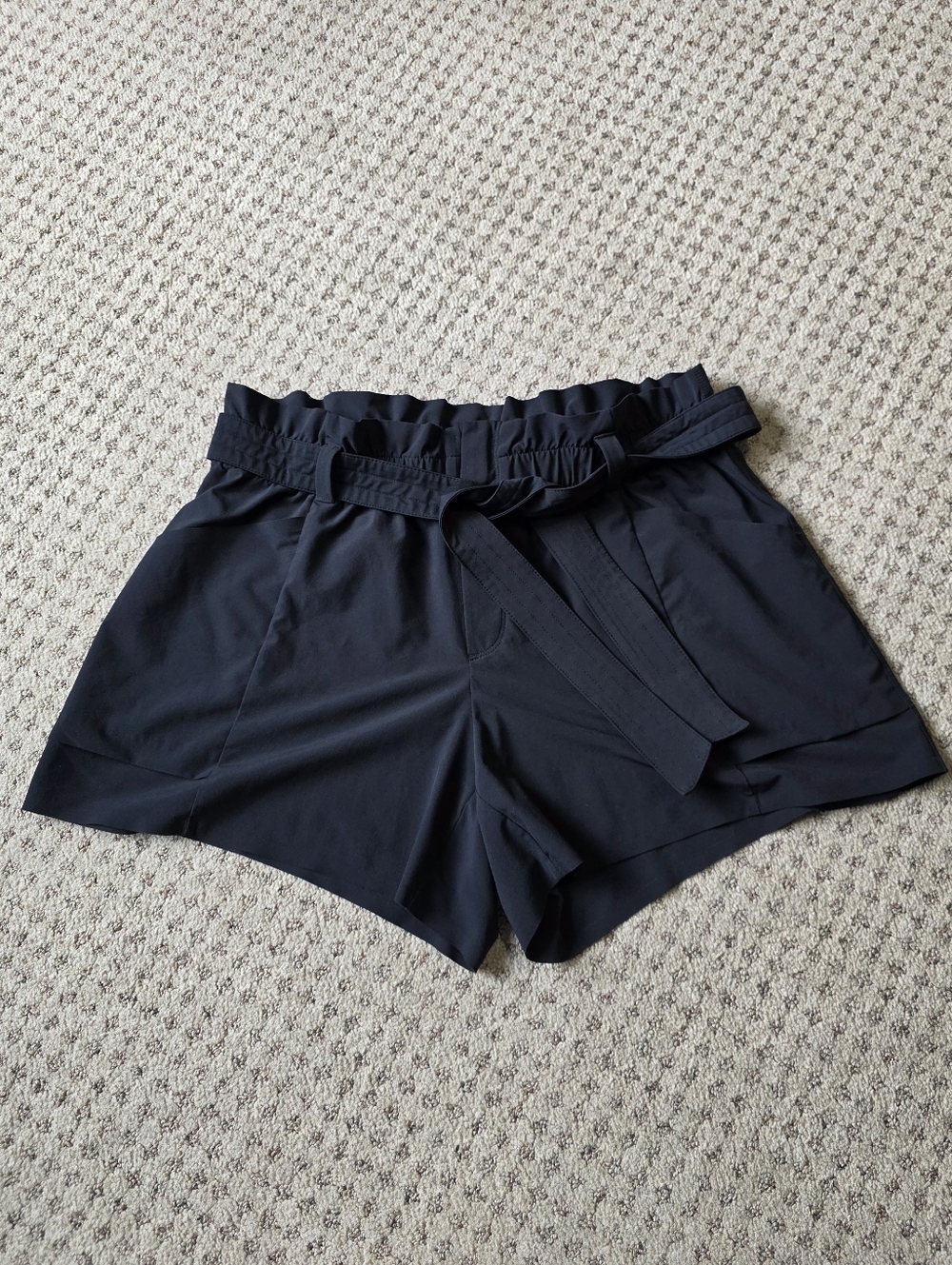 Athleta Black High-Waist Tie Shorts